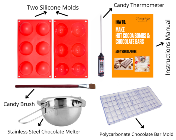 Hot Cocoa Bombs and Chocolate Bar Making Kit | A Do It Yourself Kit For Making Custom Hot Cocoa Bombs And Chocolate Bars At Home - Image 3